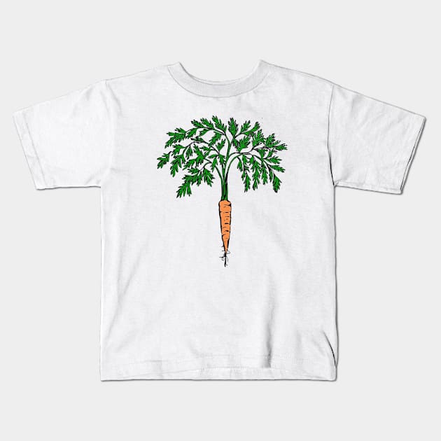 Carrot plant illustration Kids T-Shirt by Pieartscreation